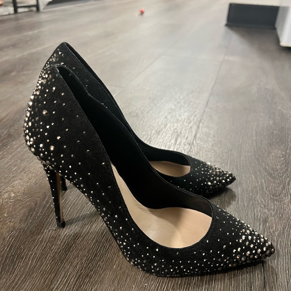 ALDO Black Stiletto Heels with Rhinestones